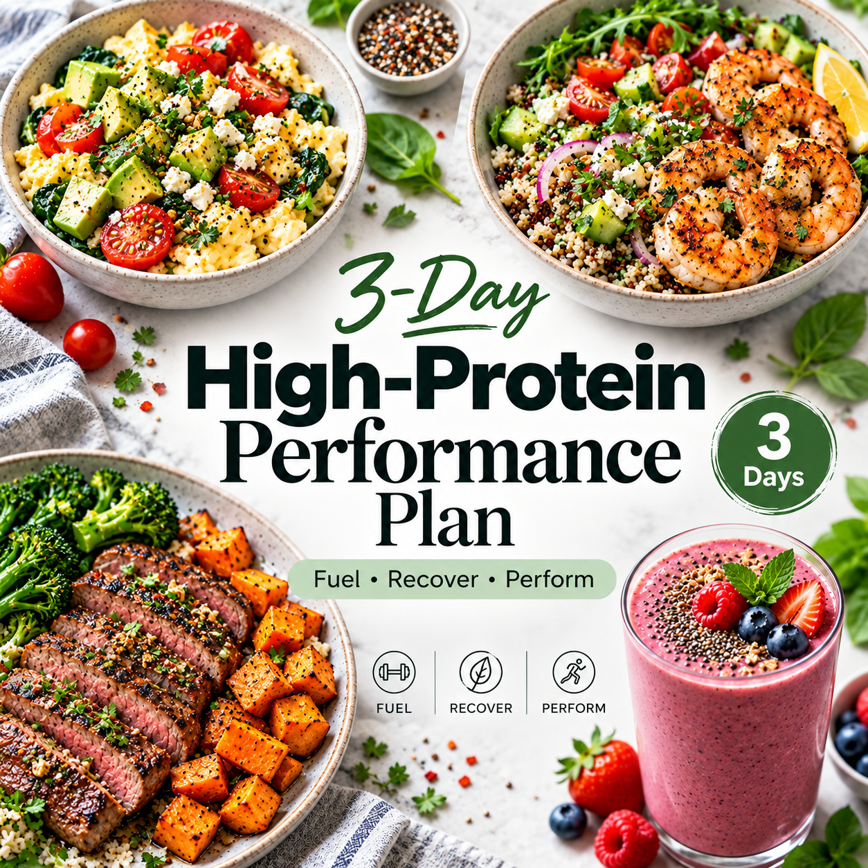 3 day high protein performance plan 